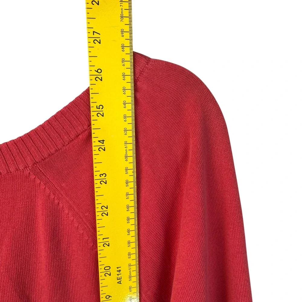 Banana Republic Sweater Womens Small Coral Pink Cotton 3/4‎ Sleeve Lightweight